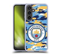 Head Case Designs Officially Licensed Manchester City Man City FC Club Badge Camou Gel Case [Military Grade Protection] Compatible with Samsung Galaxy S24 FE and Compatible with MagSafe