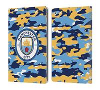 Head Case Designs Officially Licensed Manchester City Man City FC Club Badge Camou Leather Wallet Case Compatible With Apple iPad 10.2 2019/2020/2021