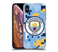 Head Case Designs Officially Licensed Manchester City Man City FC Club Digital Camouflage Hard Back Case Compatible With Apple iPhone XS Max