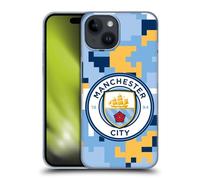 Head Case Designs Officially Licensed Manchester City Man City FC Club Digital Camouflage Hard Back Case Compatible With Apple iPhone 15