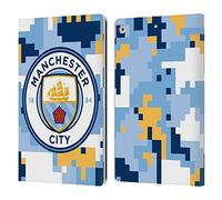 Head Case Designs Officially Licensed Manchester City Man City FC Club Digital Camouflage Leather Wallet Case Compatible With Apple iPad 10.2 2019/2020/2021