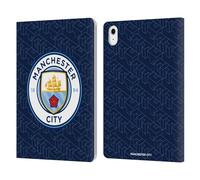 Head Case Designs Officially Licensed Manchester City Man City FC Dark Blue 2 Patterns Leather Wallet Case Compatible With Apple iPad Air 11 2020/2022/2024/2025