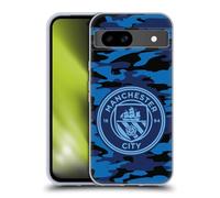 Head Case Designs Officially Licensed Manchester City Man City FC Dark Blue Moon Mono Badge Camou Gel Case [Military Grade Protection] Compatible with Google Pixel 8a and Compatible with MagSafe