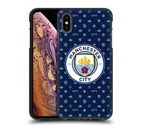 Head Case Designs Officially Licensed Manchester City Man City FC Dark Blue Patterns Black Soft Gel Case Compatible With Apple iPhone XS Max