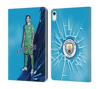 Head Case Designs Officially Licensed Manchester City Man City FC Ederson 2021/22 First Team Leather Wallet Case Compatible With Apple iPad 10.9 2022/2025
