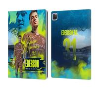 Head Case Designs Officially Licensed Manchester City Man City FC Éderson 2024/25 First Team Leather Wallet Case Compatible With Apple iPad Pro 12.9 2020/2021/2022