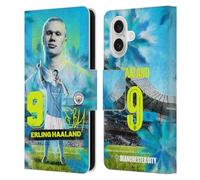 Head Case Designs Officially Licensed Manchester City Man City FC Erling Haaland 2023/24 First Team Leather Wallet Case Compatible With Apple iPhone 16