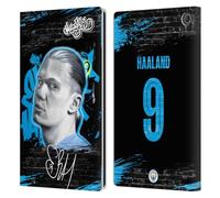 Head Case Designs Officially Licensed Manchester City Man City FC Erling Haaland Graffiti Collection by Murwalls Leather Wallet Case Compatible With Amazon Fire Max 11 2023