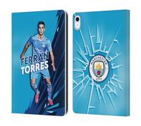 Head Case Designs Officially Licensed Manchester City Man City FC Ferran Torres 2021/22 First Team Leather Wallet Case Compatible With Apple iPad 10.9 2022/2025