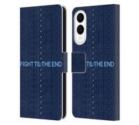 Head Case Designs Officially Licensed Manchester City Man City FC Fight 'Til The End Graphics Leather Wallet Case Compatible With Samsung Galaxy S25 Edge