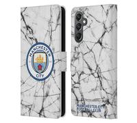Head Case Designs Officially Licensed Manchester City Man City FC Full Colour Marble Badge Leather Wallet Case Compatible With Samsung Galaxy A25 5G