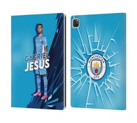 Head Case Designs Officially Licensed Manchester City Man City FC Gabriel Jesus 2021/22 First Team Leather Wallet Case Compatible With Apple iPad Pro 13 M4 2024