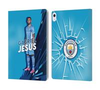 Head Case Designs Officially Licensed Manchester City Man City FC Gabriel Jesus 2021/22 First Team Leather Wallet Case Compatible With Apple iPad Air 13 2024/2025