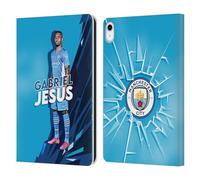 Head Case Designs Officially Licensed Manchester City Man City FC Gabriel Jesus 2021/22 First Team Leather Wallet Case Compatible With Apple iPad 10.9 2022/2025