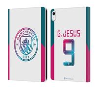 Head Case Designs Officially Licensed Manchester City Man City FC Gabriel Jesus 2021/22 Players Away Kit Group 1 Leather Wallet Case Compatible With Apple iPad 10.9 2022/2025