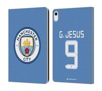 Head Case Designs Officially Licensed Manchester City Man City FC Gabriel Jesus 2021/22 Players Home Kit Group 1 Leather Wallet Case Compatible With Apple iPad 10.9 2022/2025