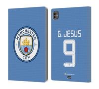 Head Case Designs Officially Licensed Manchester City Man City FC Gabriel Jesus 2021/22 Players Home Kit Group 1 Leather Wallet Case Compatible With Apple iPad Pro 11 M4 2024