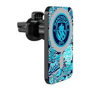 Head Case Designs Officially Licensed Manchester City Man City FC Graffiti Logo Icon Magnetic Car Mount with Wireless 15W Fast Charging Compatible with MagSafe iPhone and Android Qi Devices (Black)