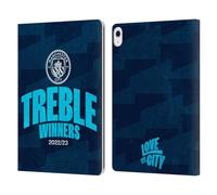 Head Case Designs Officially Licensed Manchester City Man City FC Graphics 2023 Treble Winners Leather Wallet Case Compatible With Apple iPad Air 13 2024/2025