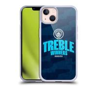 Head Case Designs Officially Licensed Manchester City Man City FC Graphics 2023 Treble Winners Soft Gel Case Compatible With Apple iPhone 13