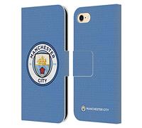 Head Case Designs Officially Licensed Manchester City Man City FC Home 2021/22 Badge Kit Leather Wallet Case Compatible With Apple iPhone 7/8 / SE 2020 & 2022