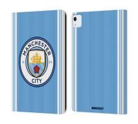 Head Case Designs Officially Licensed Manchester City Man City FC Home 2023/24 Badge Kit Leather Wallet Case Compatible With Apple iPad Air 11 2020/2022/2024/2025