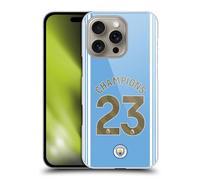 Head Case Designs Officially Licensed Manchester City Man City FC Home Kit 2023 Champions Hard Back Case Compatible With Apple iPhone 16 Pro