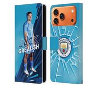 Head Case Designs Officially Licensed Manchester City Man City FC Jack Grealish 2021/22 First Team Leather Wallet Case Compatible With Apple iPhone 17 Pro Max