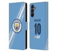 Head Case Designs Officially Licensed Manchester City Man City FC Jack Grealish 2025/26 Players Home Kit Leather Wallet Case Compatible With Samsung Galaxy A05s