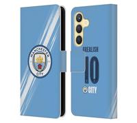 Head Case Designs Officially Licensed Manchester City Man City FC Jack Grealish 2025/26 Players Home Kit Leather Wallet Case Compatible With Samsung Galaxy S24 5G
