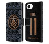 Head Case Designs Officially Licensed Manchester City Man City FC Janine Beckie 2020/21 Women's Away Kit Group 1 Leather Wallet Case Compatible With Apple iPhone 16e