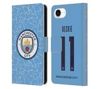 Head Case Designs Officially Licensed Manchester City Man City FC Janine Beckie 2020/21 Women's Home Kit Group 1 Leather Wallet Case Compatible With Apple iPhone 16e