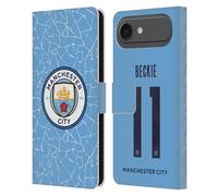 Head Case Designs Officially Licensed Manchester City Man City FC Janine Beckie 2020/21 Women's Home Kit Group 1 Leather Wallet Case Compatible With Apple iPhone 17 Air