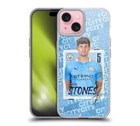 Head Case Designs Officially Licensed Manchester City Man City FC John Stones 2020/21 First Team Gel Case [Military Grade Protection] Compatible with Apple iPhone 15 and Compatible with MagSafe