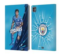 Head Case Designs Officially Licensed Manchester City Man City FC John Stones 2021/22 First Team Leather Wallet Case Compatible With Apple iPad Pro 11 M4 2024