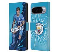 Head Case Designs Officially Licensed Manchester City Man City FC John Stones 2021/22 First Team Leather Wallet Case Compatible With Google Pixel 10 Pro XL