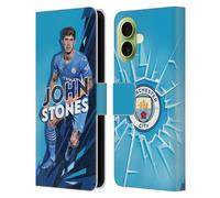 Head Case Designs Officially Licensed Manchester City Man City FC John Stones 2021/22 First Team Leather Wallet Case Compatible With Apple iPhone 17