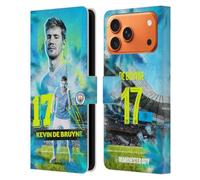 Head Case Designs Officially Licensed Manchester City Man City FC Kevin De Bruyne 2023/24 First Team Leather Wallet Case Compatible With Apple iPhone 17 Pro Max