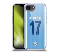 Head Case Designs Officially Licensed Manchester City Man City FC Kevin De Bruyne 2023/24 Players Home Kit Gel Case [Military Grade] Compatible with Apple iPhone 16e and Compatible with MagSafe