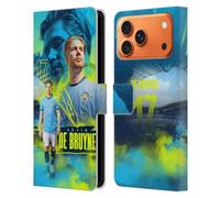 Head Case Designs Officially Licensed Manchester City Man City FC Kevin De Bruyne 2024/25 First Team Leather Wallet Case Compatible With Apple iPhone 17 Pro Max