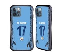 Head Case Designs Officially Licensed Manchester City Man City FC Kevin De Bruyne 2024/25 Players Home Kit Hybrid Case Compatible With Apple iPhone 12 / iPhone 12 Pro