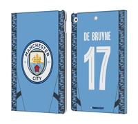 Head Case Designs Officially Licensed Manchester City Man City FC Kevin De Bruyne 2024/25 Players Home Kit Leather Wallet Case Compatible With Apple iPad 10.2 2019/2020/2021