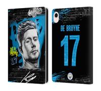 Head Case Designs Officially Licensed Manchester City Man City FC Kevin De Bruyne Graffiti Collection by Murwalls Leather Wallet Case Compatible With Apple iPad mini (2021/2024)