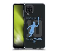 Head Case Designs Officially Licensed Manchester City Man City FC King Kun Black SERGIO AGÜERO 10 YEARS Gel Case [Military Grade Protection] Compatible With Samsung Galaxy A12 (2020)