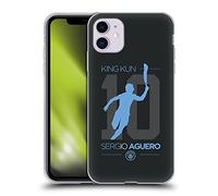 Head Case Designs Officially Licensed Manchester City Man City FC King Kun Black SERGIO AGÜERO 10 YEARS Soft Gel Case [Military Grade Protection] Compatible With Apple iPhone 11