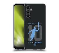 Head Case Designs Officially Licensed Manchester City Man City FC King Kun Black SERGIO AGÜERO 10 YEARS Gel Case [Military Grade Protection] Compatible With Samsung Galaxy A05s