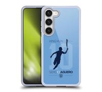Head Case Designs Officially Licensed Manchester City Man City FC King Kun Sky SERGIO AGÜERO 10 YEARS Gel Case [Military Grade Protection] Compatible With Samsung Galaxy S23 5G