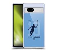Head Case Designs Officially Licensed Manchester City Man City FC King Kun Sky SERGIO AGÜERO 10 YEARS Gel Case [Military Grade Protection] Compatible With Google Pixel 7a