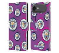 Head Case Designs Officially Licensed Manchester City Man City FC Logo 2 Moonchester & Moonbeam Leather Wallet Case Compatible With Apple iPhone 17 Air