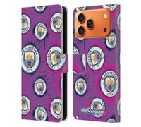 Head Case Designs Officially Licensed Manchester City Man City FC Logo 2 Moonchester & Moonbeam Leather Wallet Case Compatible With Apple iPhone 17 Pro Max